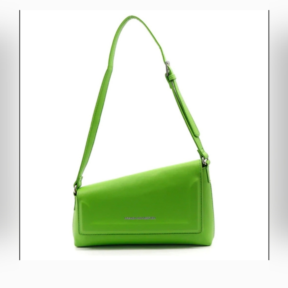 French Connection Layala Angled Shoulder Bag Flash Green NWT